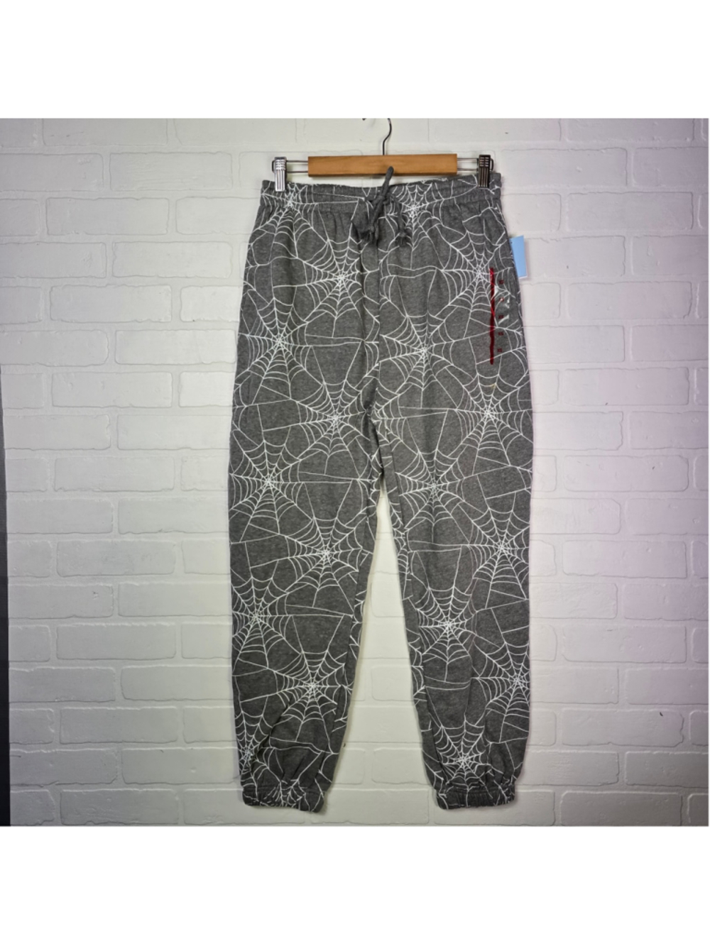 Doe Gray spider Print Jogger Pants Grey White Size XS